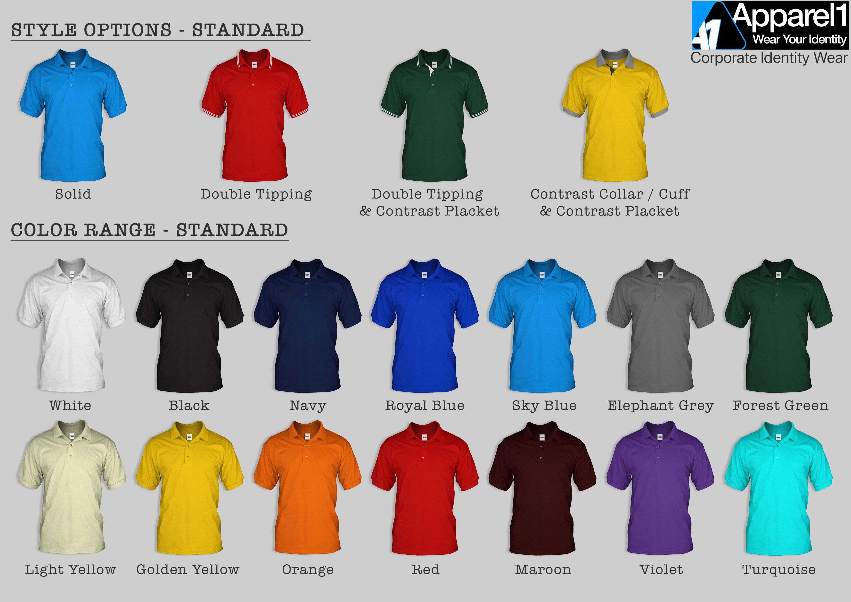 Polo style options and colour range
